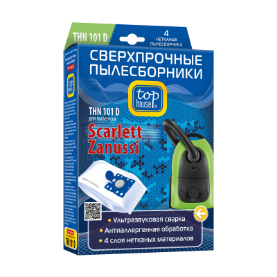 Изображение товара Комплект пылесборников Top House THN 101 D 4 шт для моделей B░░░, Daewoo, Scarlett Изображение товара Комплект пылесборников Top House THN 101 D 4 шт для моделей B░░░, Daewoo, Scarlett
