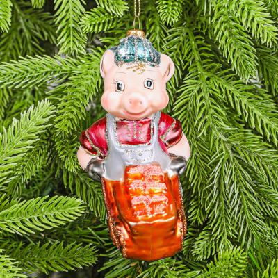 Изображение товара Набор ёлочных игрушек Snow and Stars Волк и поросята 5 шт стекло подарок