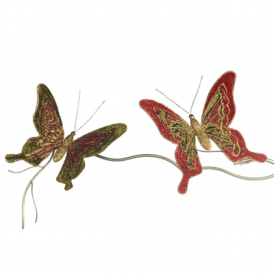 Изображение товара Декоративные бабочки на клипсе Goodwill 21 см 2 шт яркий мультиколор