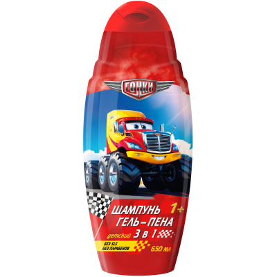 Изображение товара Детский шампунь-гель-пена 3в1 Гонки 650 мл для нежной кожи и волос Изображение товара Детский шампунь-гель-пена 3в1 Гонки 650 мл для нежной кожи и волос
