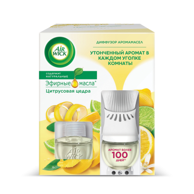 Изображение товара Диффузор аромамасел Air Wick с цитрусовой цедрой 19 мл комплект сменного флакона