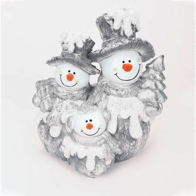 Изображение товара Декоративная новогодняя фигура снеговики Тройка 28х35 см Полиформ