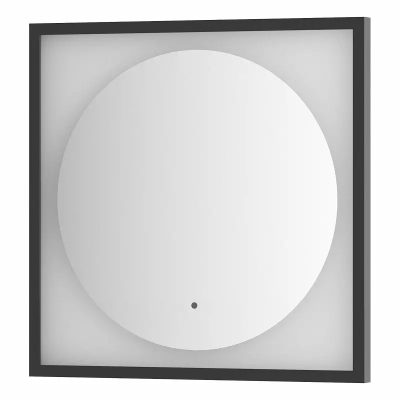Изображение товара Зеркало Defesto Еclipse 60х60 12W черная рама, с LED-подсветкой, ИК выключатель, нейтральный свет DF 2221R