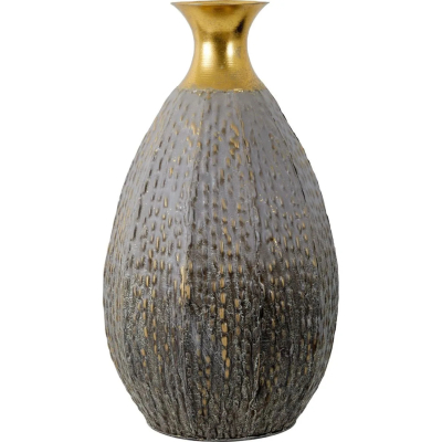 Изображение товара Ваза Glasar Серый/Золотистый 22х39 см декоративная Изображение товара Ваза Glasar Серый/Золотистый 22х39 см декоративная