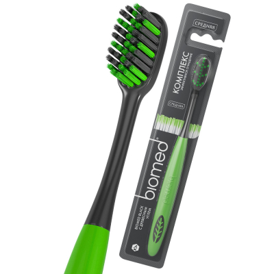 Изображение товара Зубная щетка BioMed Black с древесным углем для эффективного очищения Изображение товара Зубная щетка BioMed Black с древесным углем для эффективного очищения