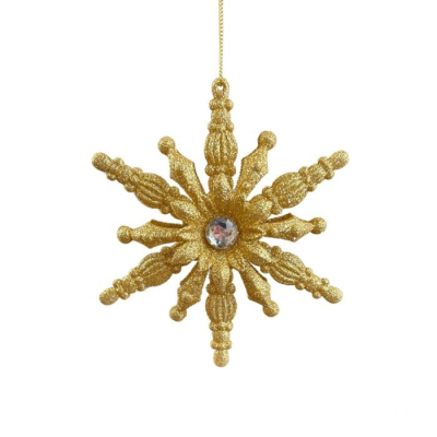 Изображение товара Ёлочная игрушка снежинка 12,5 см Kurt S. Adler золотистая