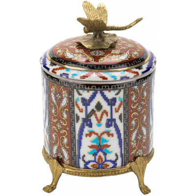 Изображение товара Элегантная шкатулка Glasar со стрекозой 10х10х12 см для украшений