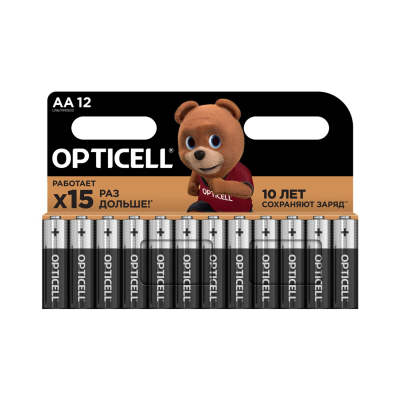 Изображение товара Батарейки Opticell Basic AA 12шт - щелочные батарейки для устройств