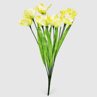 Изображение товара Букет ириса Конэко-О искусственный, жёлтый и белый 52 см