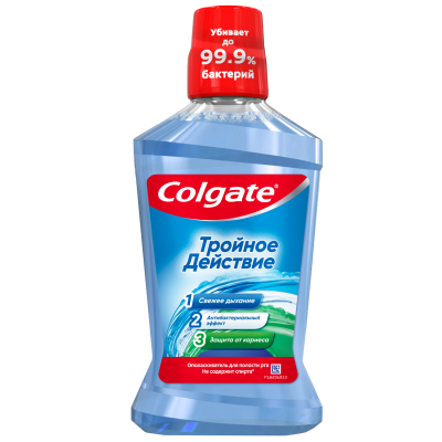 Изображение товара Ополаскиватель для полости рта Colgate Тройное действие 500 мл Изображение товара Ополаскиватель для полости рта Colgate Тройное действие 500 мл