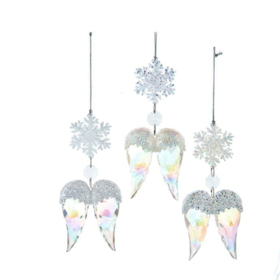 Изображение товара Ёлочная подвеска крылья Kurt S. Adler 15 см пластиковая прозрачная