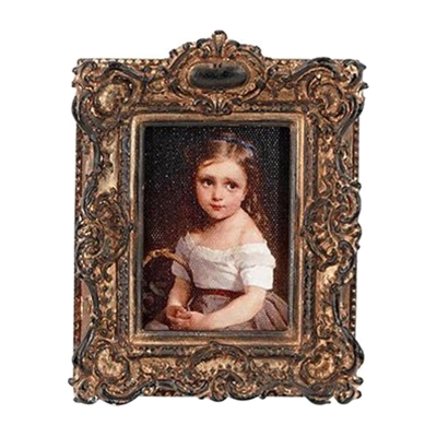 Изображение товара Картина в узорчатой раме Glasar девочка с большими глазами масло 11x2x14 см