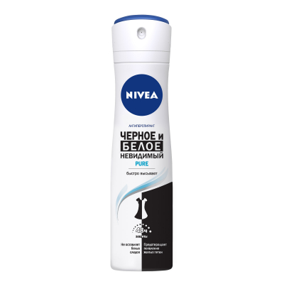 Изображение товара Антиперспирант Nivea Невидимая защита для черного и белого 150 мл Изображение товара Антиперспирант Nivea Невидимая защита для черного и белого 150 мл