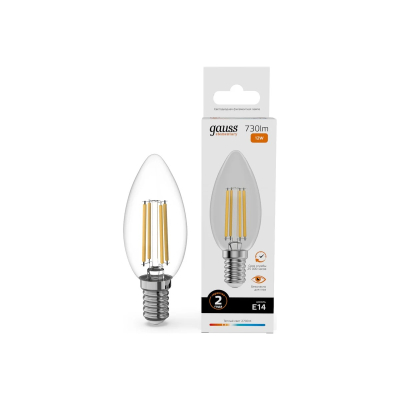 Изображение товара Энергосберегающая LED лампа Gauss Filament Elementary 12W свеча E14 730lm 2700K Изображение товара Энергосберегающая LED лампа Gauss Filament Elementary 12W свеча E14 730lm 2700K