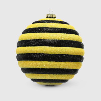 Изображение товара Шар новогодний Acro черно-желтый 10 см