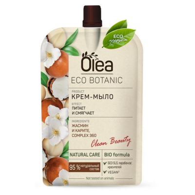 Изображение товара Крем-мыло OLEA Eco Botanic Жасмин и Карите, дой-пак, 450 мл