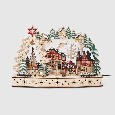 Изображение товара Новогодний декоративный подсвечник Chuangying craft с LED подсветкой 45х12х30 см