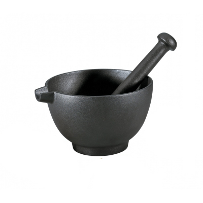 Изображение товара Ступка с пестиком Zassenhaus черная 15, 5 см - качественный фарфоровый аксессуар для измельчения спе