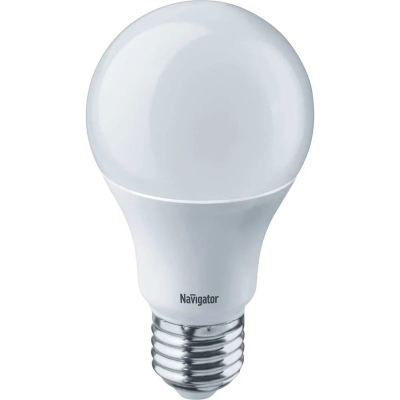 Изображение товара Лампа Navigator LED груша а60 10 вт холодная е27 dimm