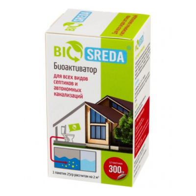 Изображение товара Биопрепарат Biosreda для септиков и автономных канализаций - 12 пакетиков