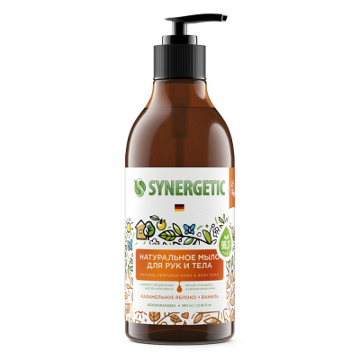 Изображение товара Жидкое мыло для рук и тела Synergetic Карамельное яблоко и ваниль 380 мл Изображение товара Жидкое мыло для рук и тела Synergetic Карамельное яблоко и ваниль 380 мл