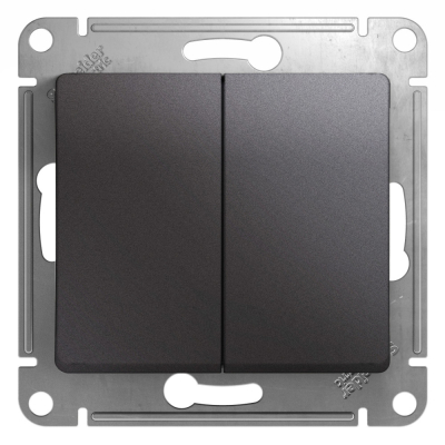 Изображение товара Выключатель Шнайдер Глосса 2-клавиши , сх.5, графит