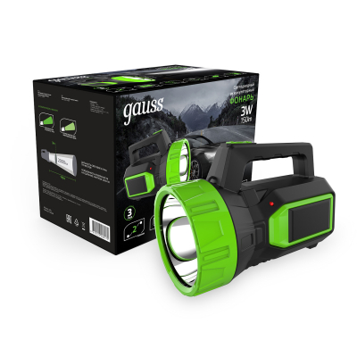 Изображение товара Фонарь Gauss GFL604 прожекторный 3W LED аккумуляторный compact Изображение товара Фонарь Gauss GFL604 прожекторный 3W LED аккумуляторный compact
