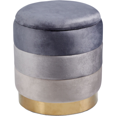 Изображение товара Пуф Glasar с крышкой серый 40х40х44 см для интерьера и хранения