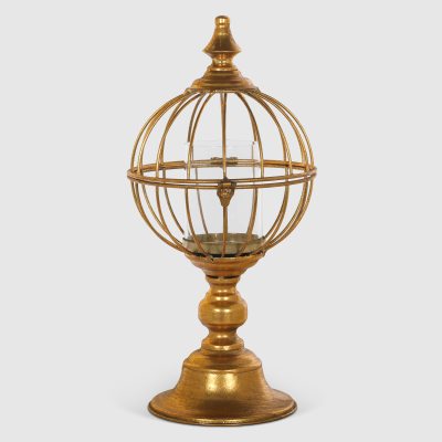 Изображение товара Подсвечник-фонарь Dekor pap 22 5x22 5x45 см золотой сталь