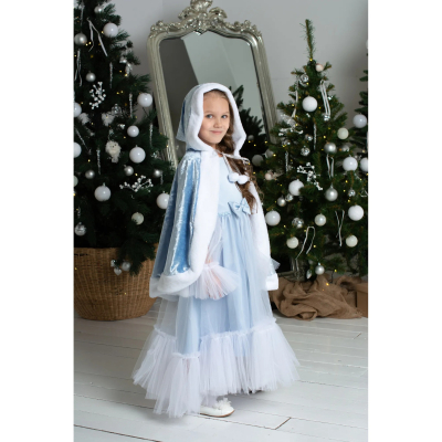 Изображение товара Накидка Larisol Kids с капюшоном и мехом для девочек Изображение товара Накидка Larisol Kids с капюшоном и мехом для девочек