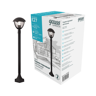 Изображение товара Садово-парковый светильник Gauss Aura столб 200х200х1000 мм уличный влагонепроницаемый