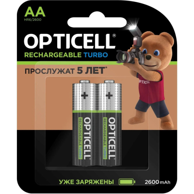 Изображение товара Аккумуляторы Opticell Turbo АА 2600 mAh 2шт