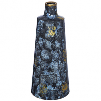 Изображение товара Эстетичная стеклянная ваза Glasar 15х15х37см с синим цветом