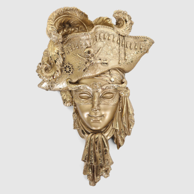 Изображение товара Декоративная фигура Маска №4 из полистоуна бронзового цвета 30 см