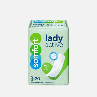 Изображение товара Прокладки Somfort Lady Active Mini 20 шт для дневного использования Изображение товара Прокладки Somfort Lady Active Mini 20 шт для дневного использования