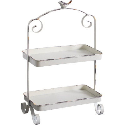 Изображение товара Двухъярусное блюдо Glasar 23х14х36 см - белое металлическое