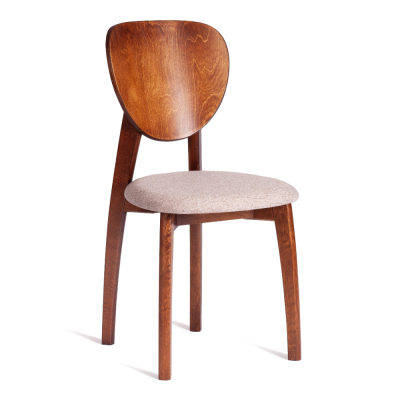 Изображение товара Стул из бука с бежевой обивкой и коричневыми ножками, 42x42x85 см