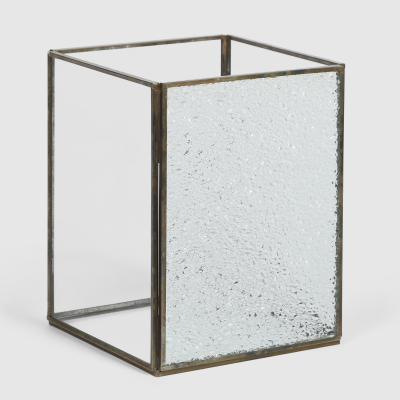 Изображение товара Декоративный бронзовый подсвечник из металла и стекла P.M. Overseas 16,5x16,5x20,5 см