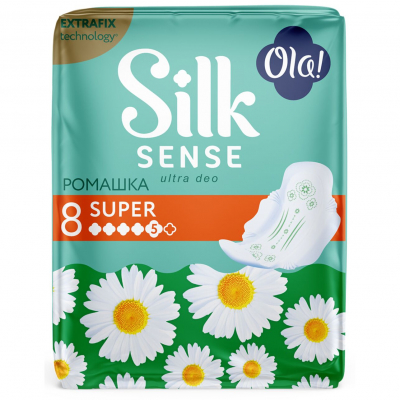 Изображение товара Прокладки Ola! Silk Sense Ultra Ромашка Super 8 шт Изображение товара Прокладки Ola! Silk Sense Ultra Ромашка Super 8 шт