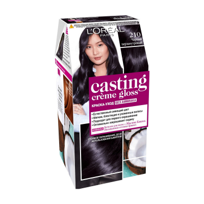 Изображение товара L'Oreal Casting Creme Gloss Краска для волос Черный Перламутровый 210 стойкая без аммиака Изображение товара L'Oreal Casting Creme Gloss Краска для волос Черный Перламутровый 210 стойкая без аммиака