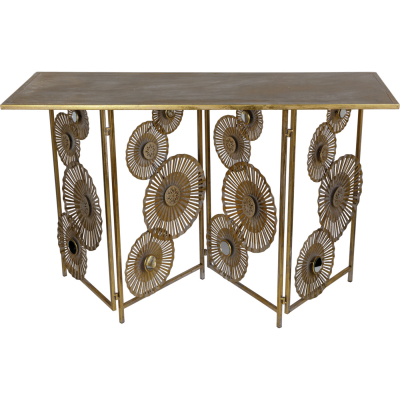 Изображение товара Консоль Glasar 120x43x80 см Золотистый цвет каркаса