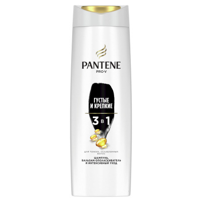 Изображение товара Шампунь и бальзам-ополаскиватель Pantene Pro-V 3 в 1 Густые и крепкие 360 мл