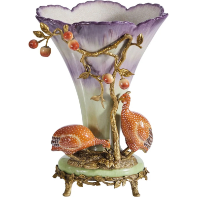 Изображение товара Ваза Glasar с цесарками 27х27х36 см