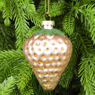 Изображение товара Украшение Yancheng Shiny стеклянное клубника 5x5x8,5 см