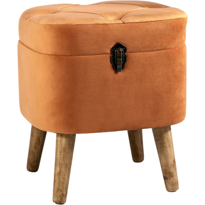 Изображение товара Оранжевый пуф с крышкой Glasar 38х35х45 см для хранения и интерьера