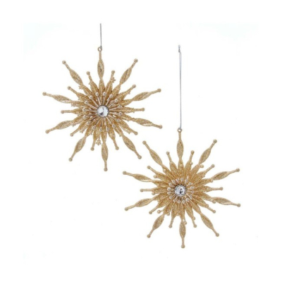 Изображение товара Игрушка елочная Kurt S.Adler снежинка золотистая 15 см