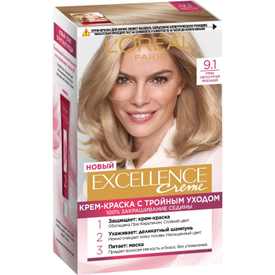 Изображение товара Краска L’Oreal Excellence Creme 9.1 Очень светло-русый пепельный (A0693201)