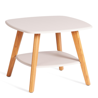 Изображение товара Журнальный стол ТС Rio кремовый с ножками дуб светлый 65х65х50 см