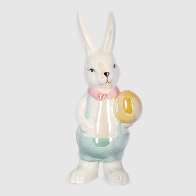 Изображение товара Кролик Crocus жемчужный с яйцом 10x9,5x22,5 см