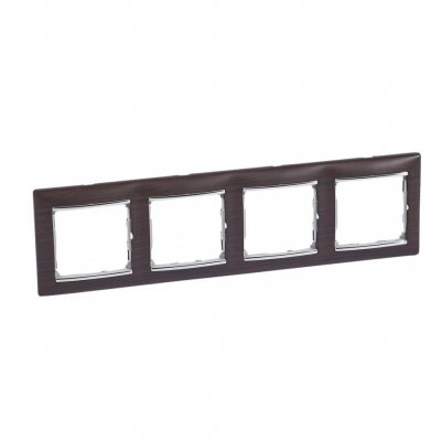 Изображение товара Рамка 4 поста Legrand Valena (770374) темное дерево/серебро